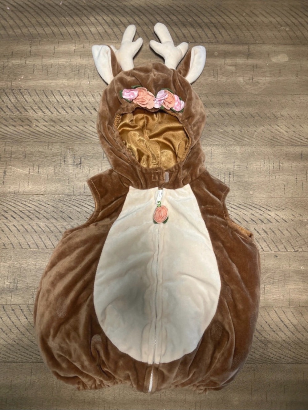Infant Plush Deer Halloween Costume Hooded Romper